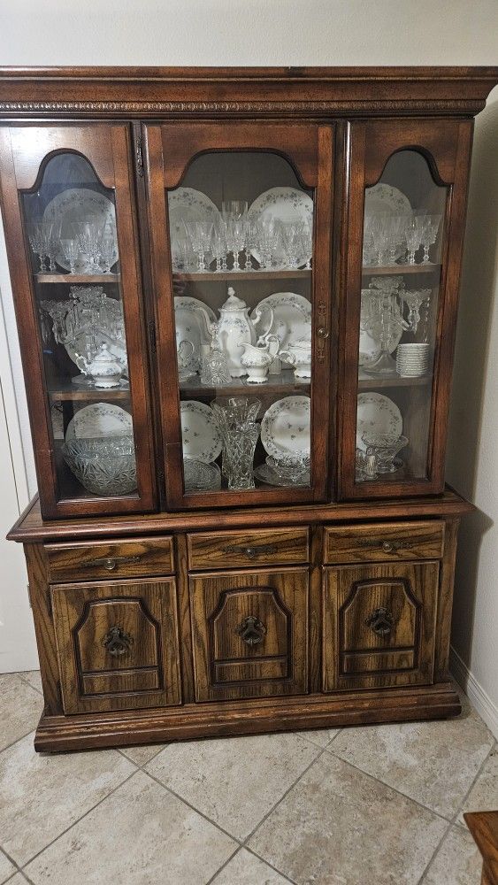 Wood Hutch China Cabinet 