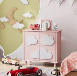Brand New Kitchen Nursery Storage Cabinet Pink Buffet Cabinet Sealed In Box