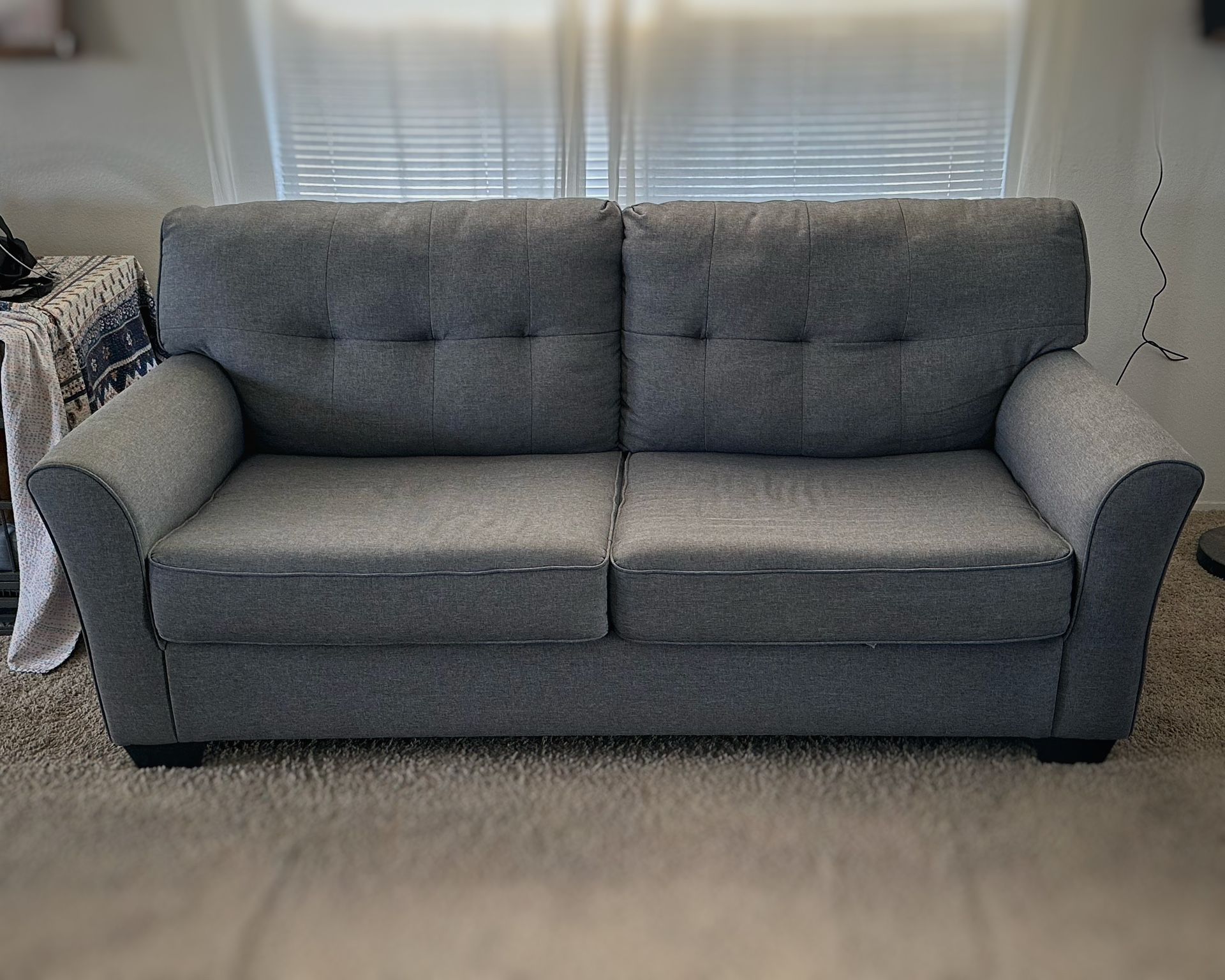 74 Inch 🛋️ Stylish & Compact Blue-Grey Sofa / Couch