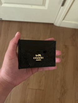 Coach Black Patent Leather Card Holder
