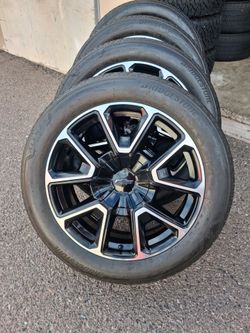 2025 NEW OEM ORIGINAL TAKEOFFS CHEVY TAHOE RST 22 INCH HAVE TPMS SENSORS TIRES BRIDGESTONE ALENZA 97 % DOT 1025 $ 1950