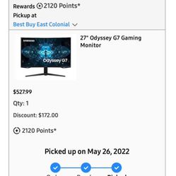 Samsung Odyssey G7 Gaming Monitor 