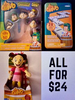 NEW El Chavo Set: $24 (Finger Puppets + Dominoes+La Chilindrina doll)