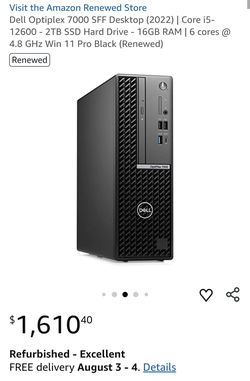 Like New Dell Optiplex WorkStation PC Intel Core i5 -12600 (Faster than 11th Gen Core i7) 16GB RAM 512GB SSD NVMe Windows 11 Professional