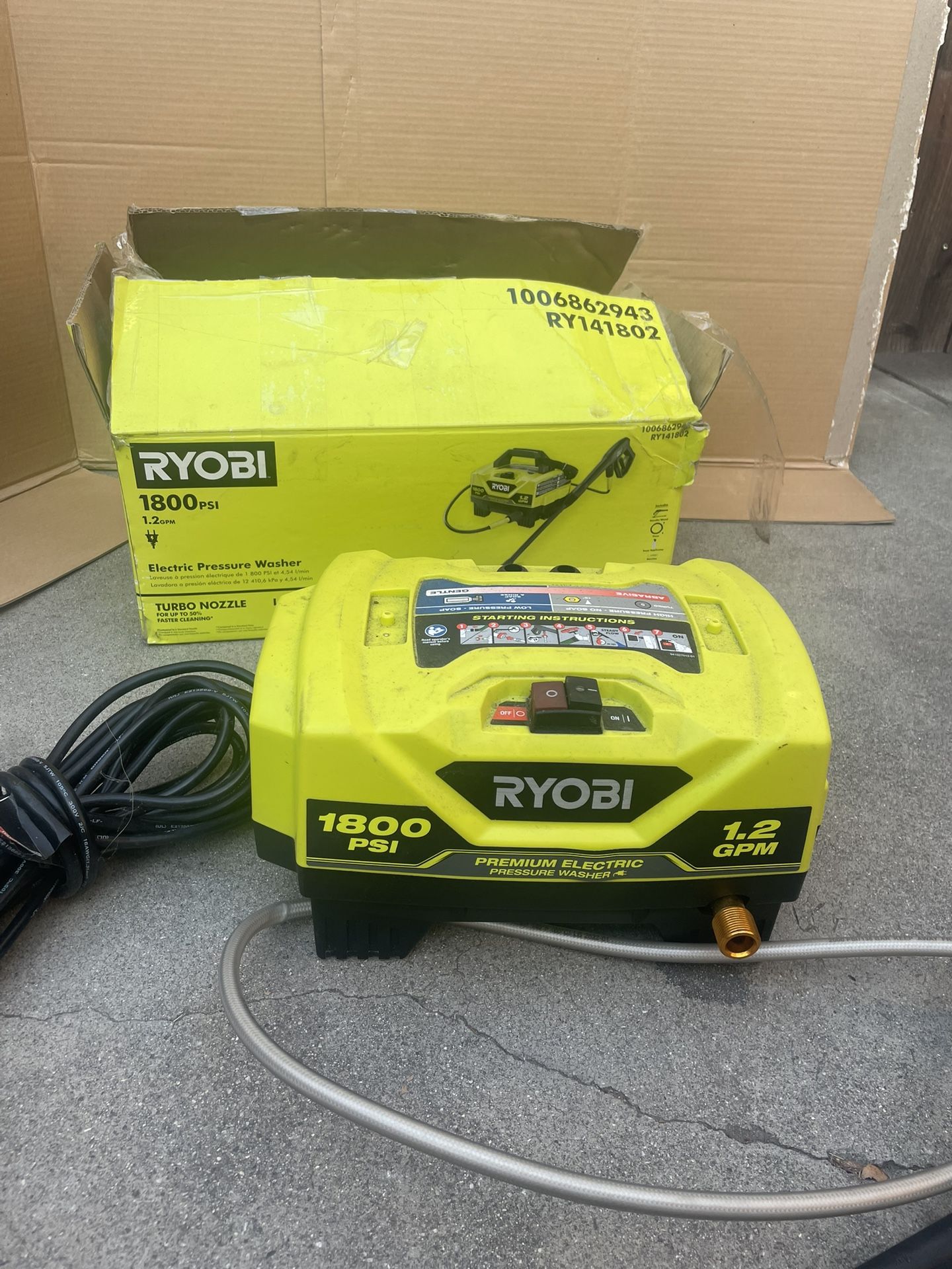 RYOBI 1800 PSI 1.2 GPM Cold Water Corded Electric Pressure Washer
