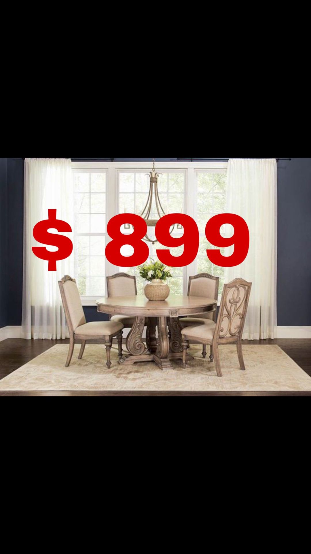 Beautiful new 5 piece dining table set (1 table & 4 chairs) only 899$!!!