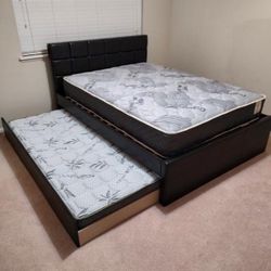 Full Twin Bed With Bamboo Mattress 
