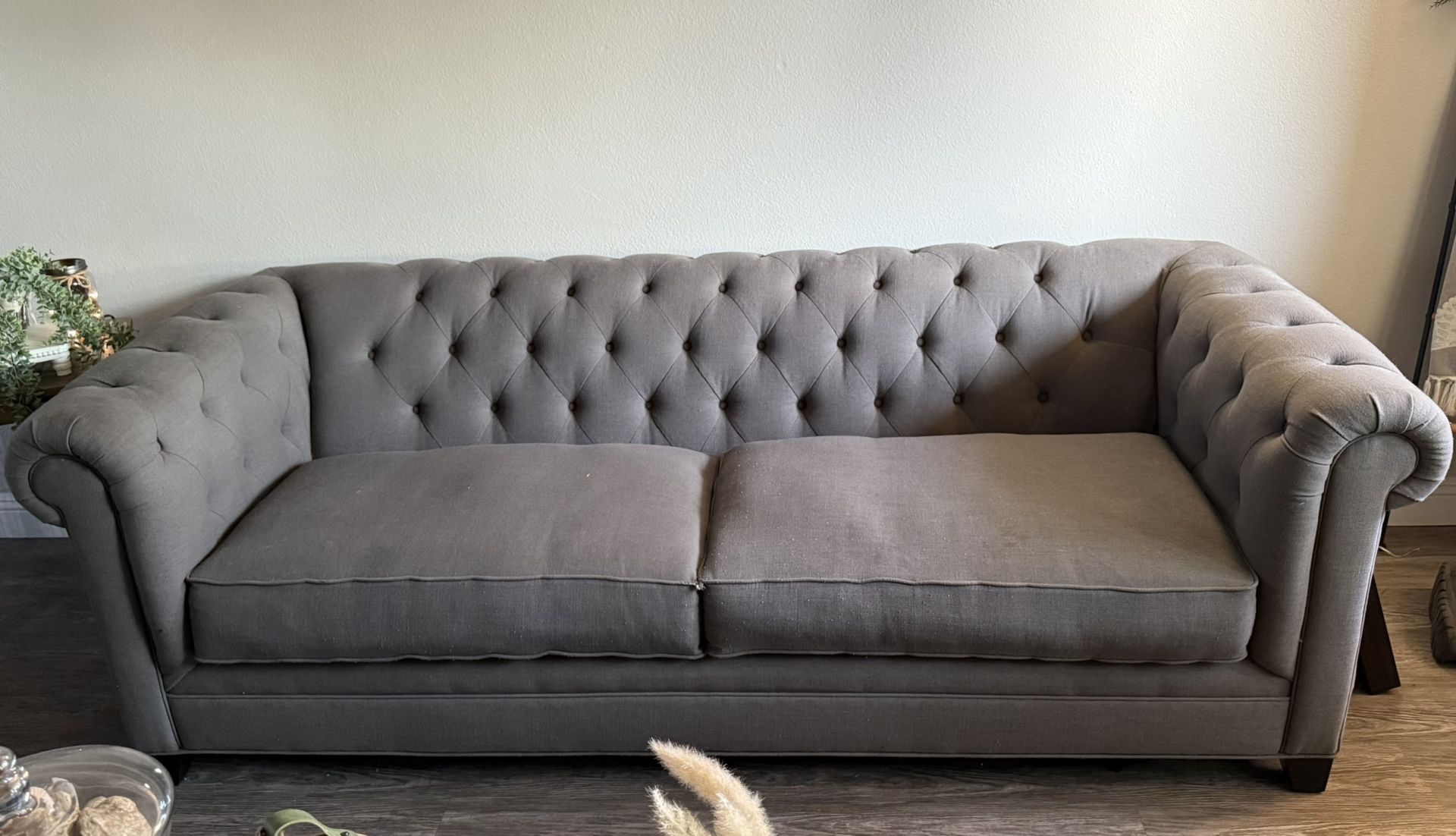 Gray Tufted Couch