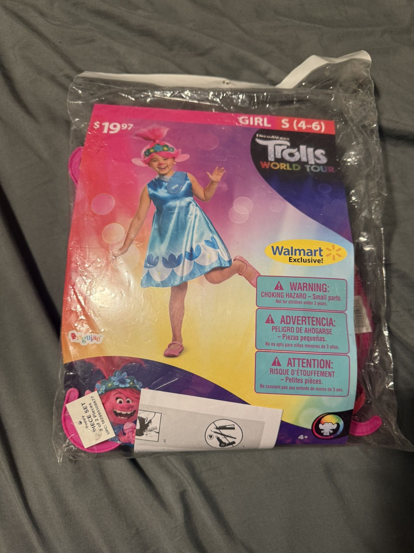 Poppy Trolls World Tour Girls small(4-6) Halloween Costume!