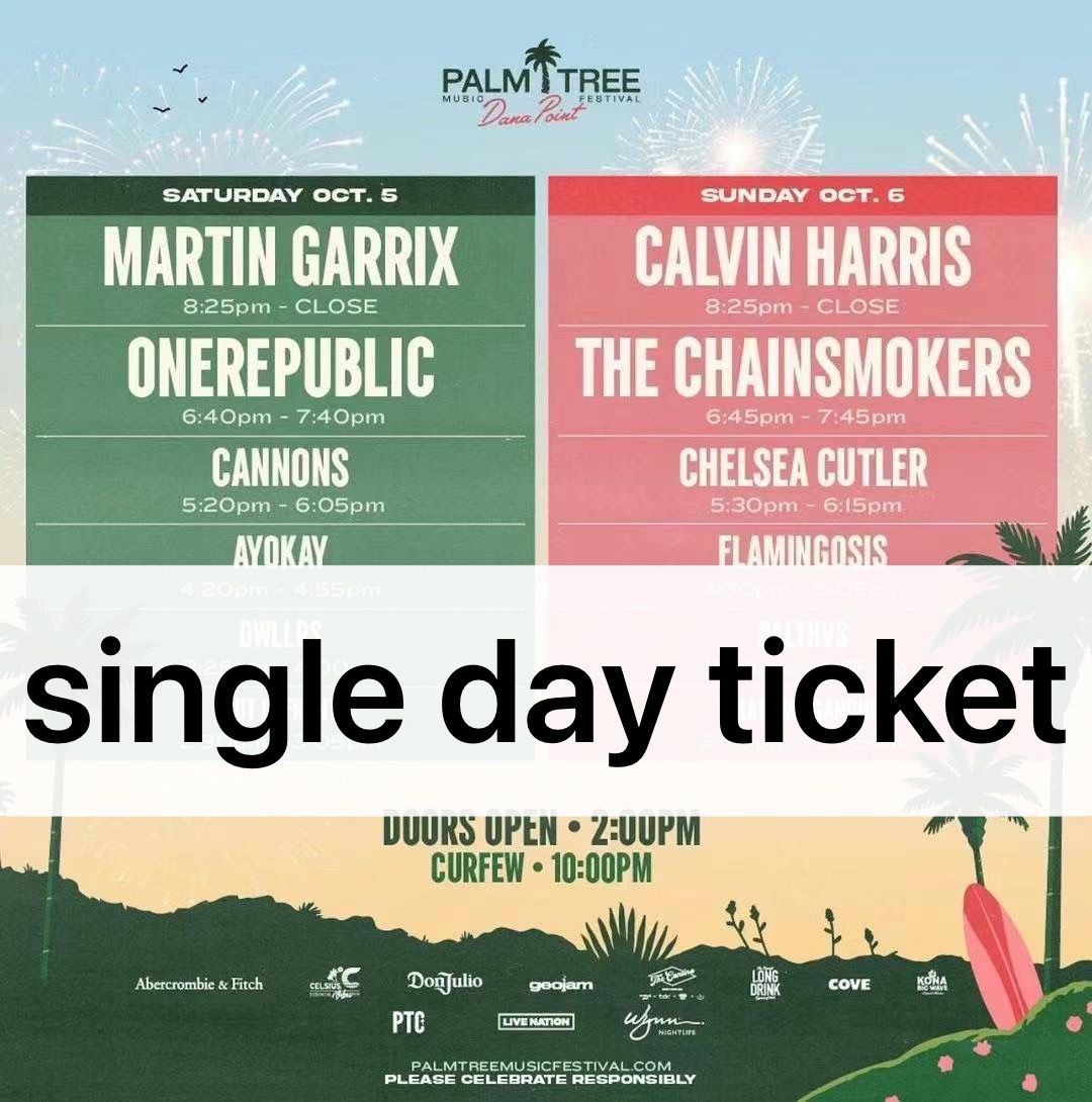 selling palm tree single day ticket
