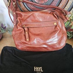 Frye Melissa Large Leather Hobo In Red Clay 