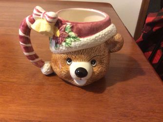Vintage bear Christmas mug New