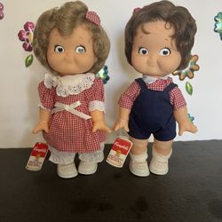 CAMPBELL SOUP BOY AND GIRL DOLLS - ADORABLE SET! VINTAGE!  NEW WITH TAGS