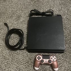 PlayStation 4 Slim (1TB) + Rose Gold Controller & Cables