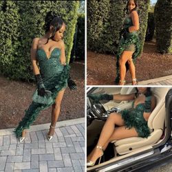 Prom Dress Hunter green Size Sm/med