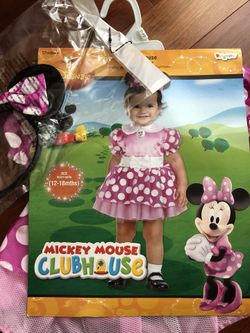 Minnie Mouse costume with headband sz 12 mths Halloween