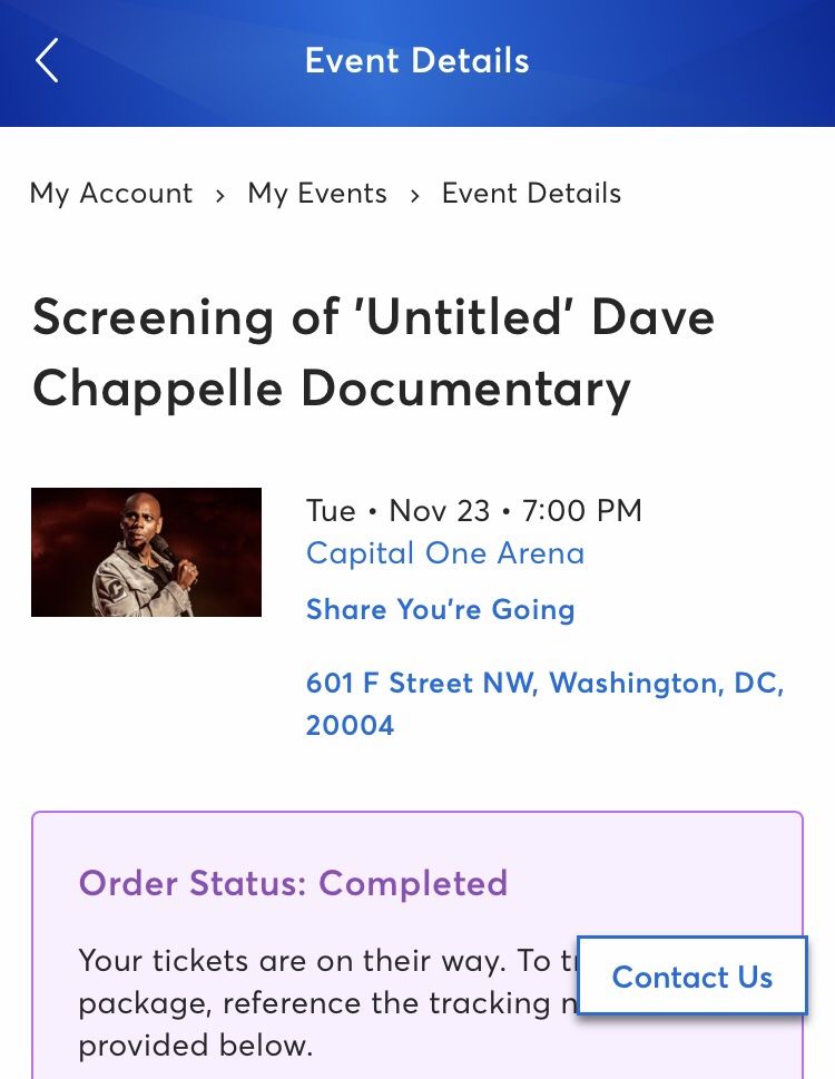 Dave Chappelle Ticket- $350