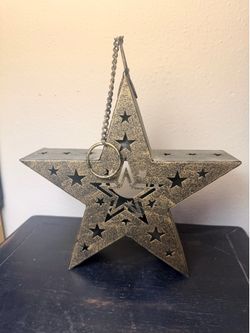 Metal Star Hanging Tealight Lantern Decor