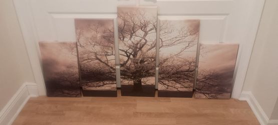 5pc Wall art set of a Tree.