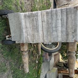 Antique Butcher Block, Meat Cutter Carvers oak block Table