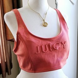 Size XL Juicy Couture Orange Sports Bra Halter Top with Adjustable Back Straps Activewear by Juicy Couture, Los Angeles, California. 

Self 95% Polyes