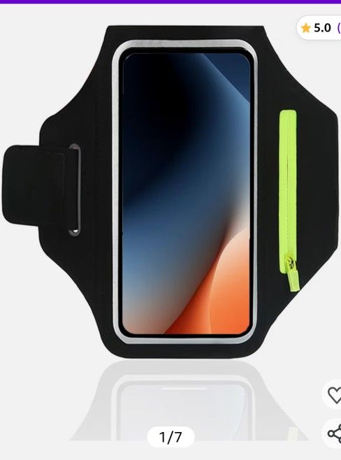 Running Armband with Earphone Bag, Water Resistant Cell Phone Armband