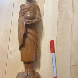 Cambodia Hand Curved Wood Statue 