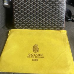 NEVER USEd!! Goyard Goyardine Senat MM Black Coated Canvas Fabric Clutch Bag