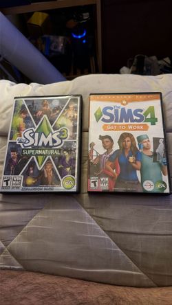 $10 OBO Sims 3 “get to work” & Sims 4 “supernatural” Mac/Pc DVD-ROM