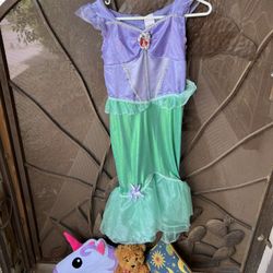 Disney Ariel Child Size 8 With bonus plushies 