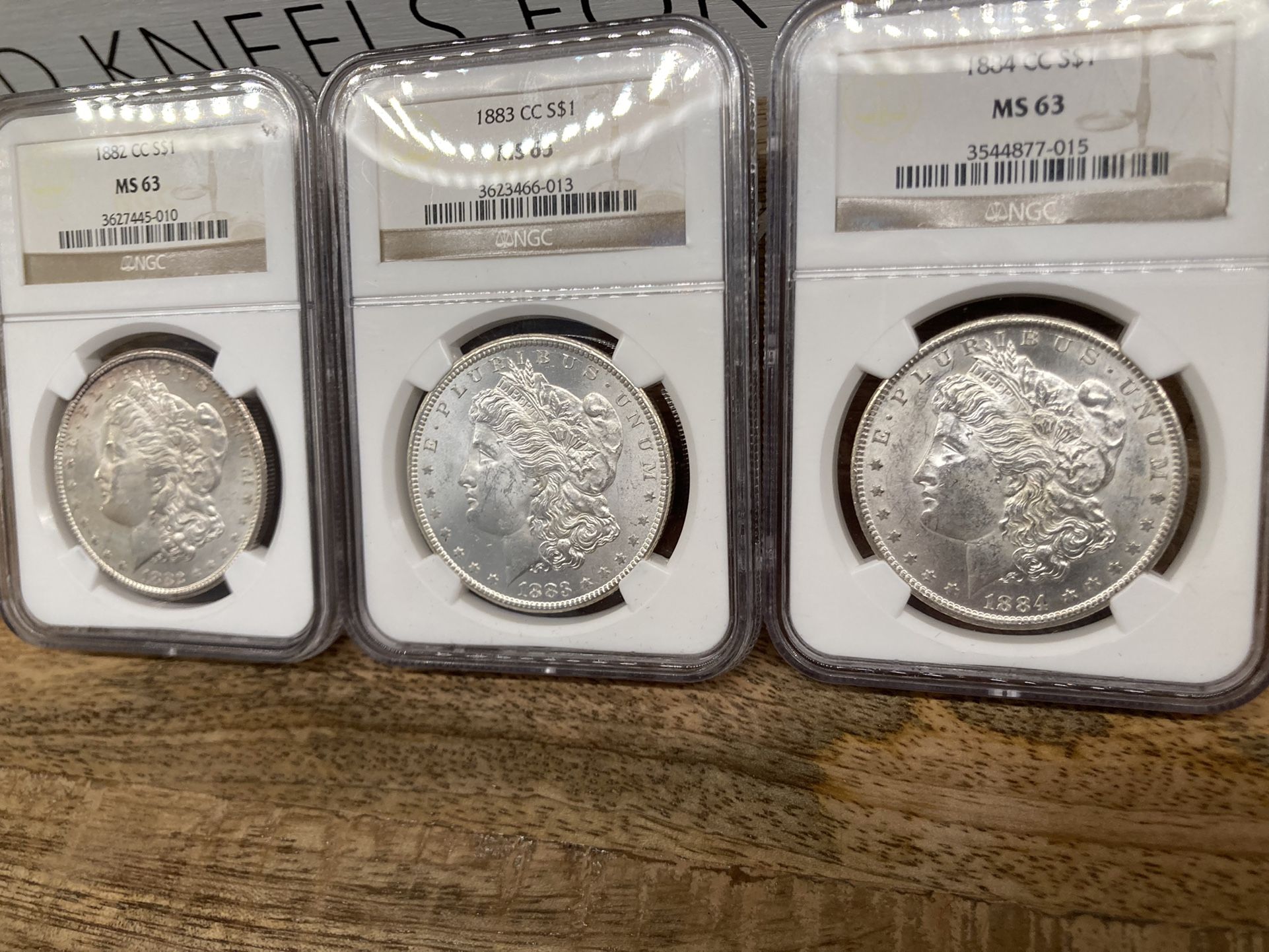 1882,83,84 CC Morgan Silver Dollar’s 
