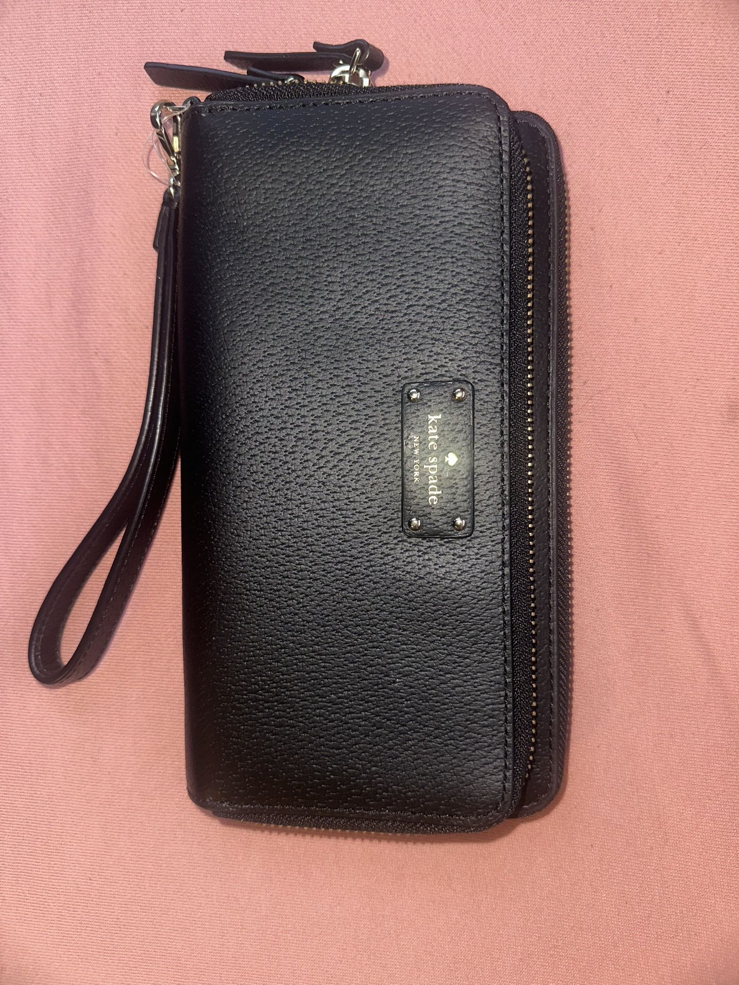 Kate Spade New York Black Leather Wristlet Wallet