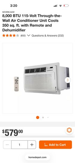 LG 8000 BTU Smart Window Air Conditioner, 115V, Cools 350 Sq. Ft. for Bedroom, Living Room