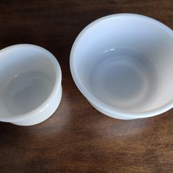 Vintage White Milk Glass Set of Two Bowls