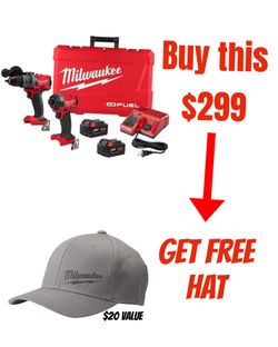 Buy Milwaukee M18 Fuel Combo  Kit  - Get  free Milwaukee  hat 🧢 