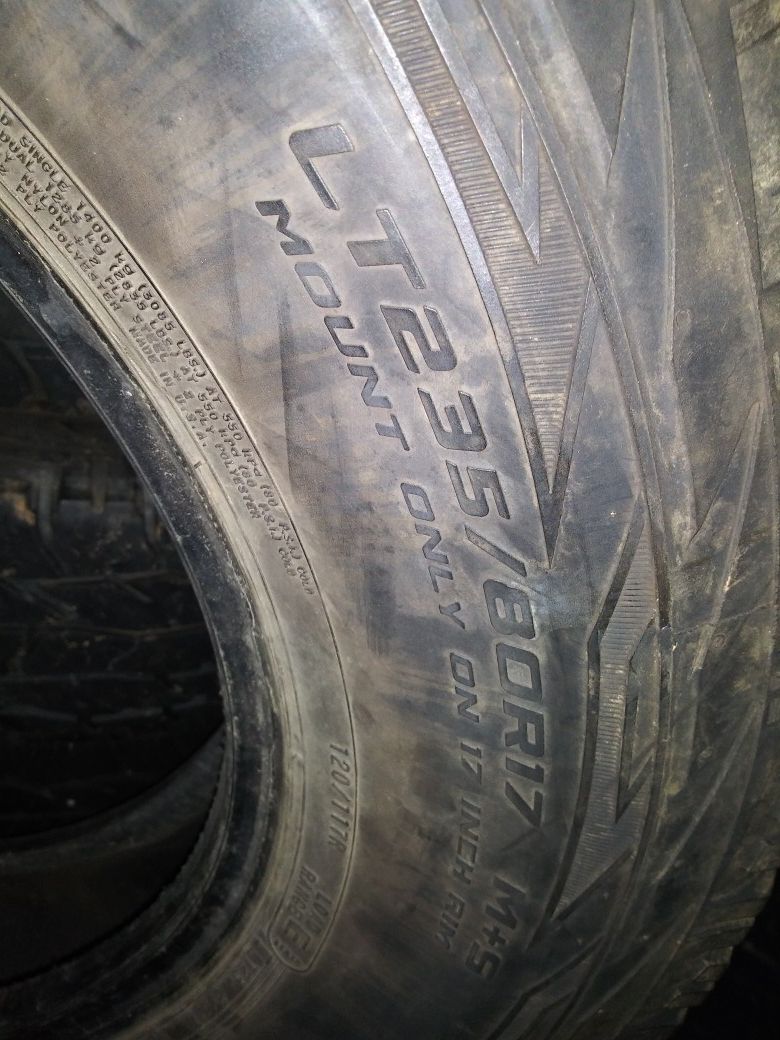 17 " Cooper tires more than half tread