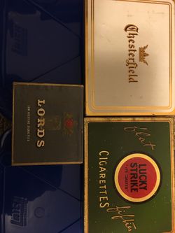 Cigarette tins and box