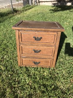 Antique leather cabinet