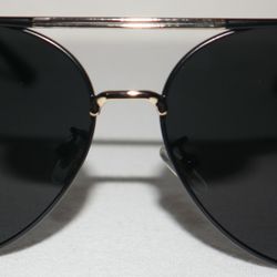 Unisex Trendy Black Metal Polarized Sunglasses Large Frame Double Bridges