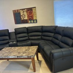 New Black Leather Couches 