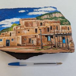 Taos Pueblo Acrylic Painting 
