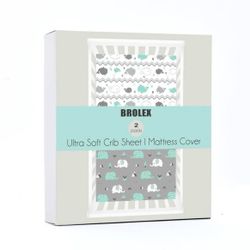 NEW BROLEX 2 Packs Crib Mattress Covers