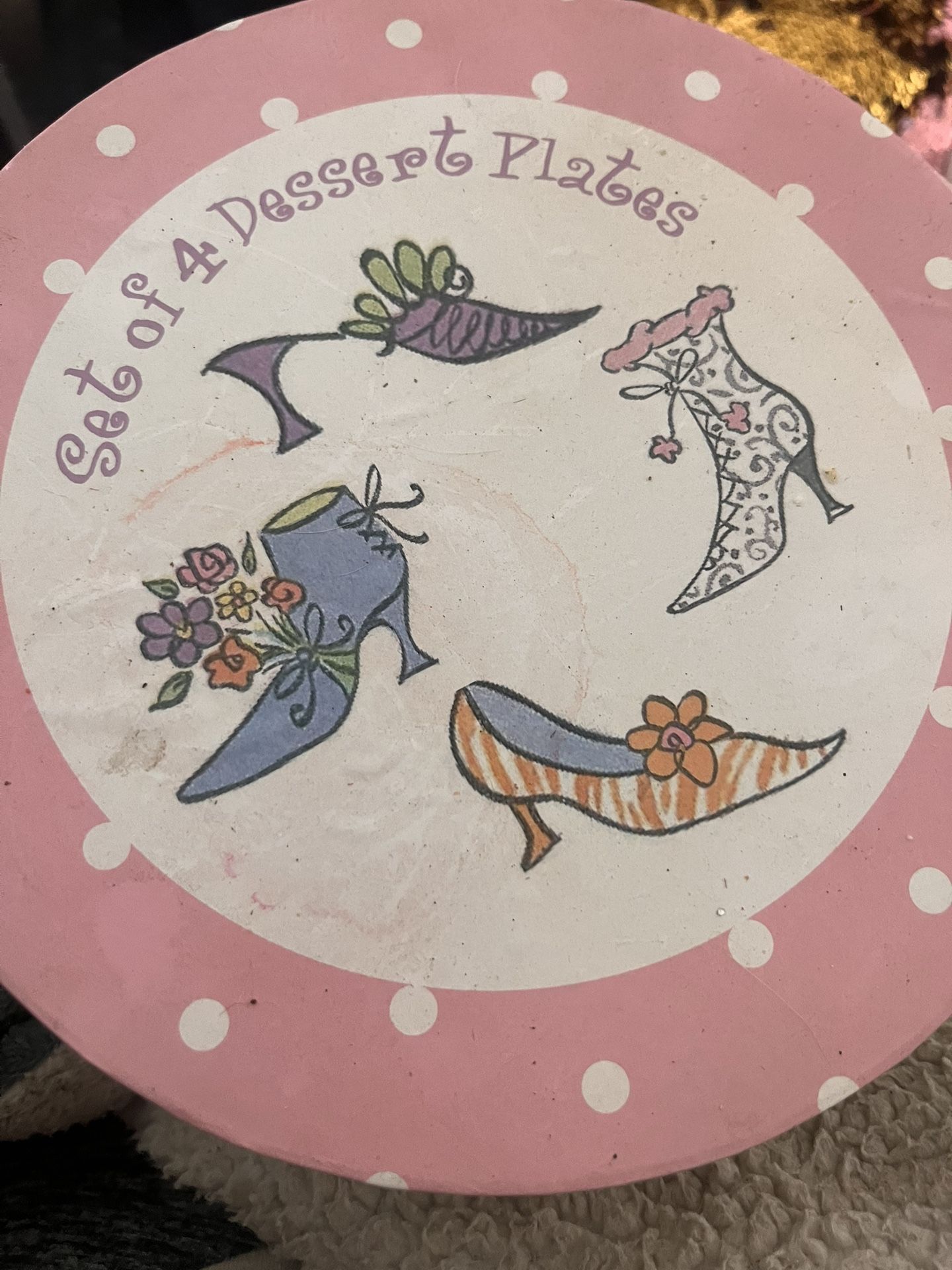 Polka Dot Shoe Dessert Plates
