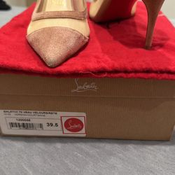 CHRISTIAN LOUBOUTIN Veau Velours Rete Galativi 70 Pumps 39.5 Courtisane