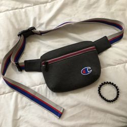 NWOT Champion Gray adjustable straps activewear Fanny belt bag