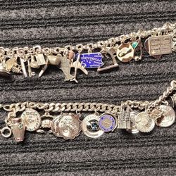 Vintage Sterling Silver Charm Bracelets 