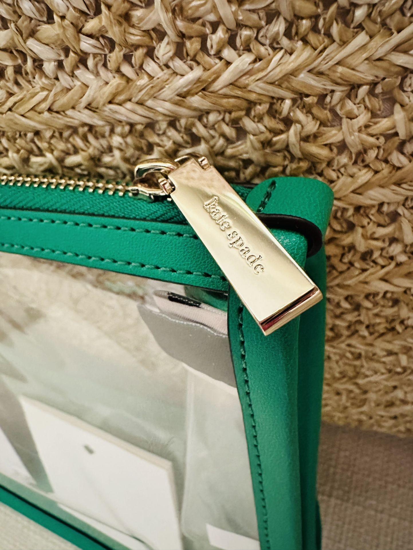 Kate Spade Clear Green Cosmetic Bag – Brand New ($74.99 Retail)