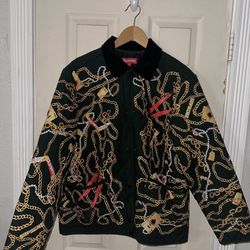 Supreme Quilted Jacket Chains Green