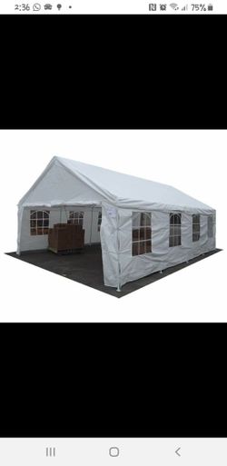 10x30 white party and wedding canopy with windows. Frame + tarp included. $149