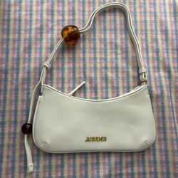 White Handbag Solid Color Shoulder Bag Zipper Crossbody Bag 